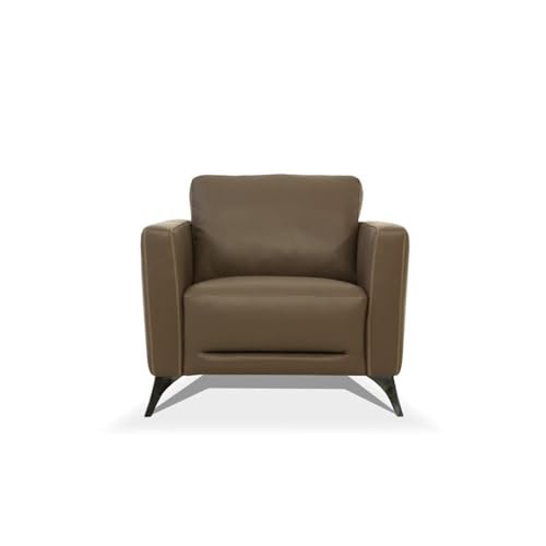 Acme Malaga Leather Accent Chair In Espresso