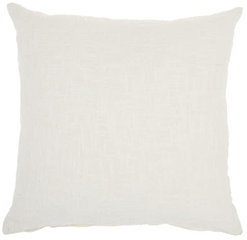 HomeRoots 100% Cotton White Solid Woven Throw Pillow