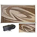 Eez Rv Products 6'X9'Bw Heavy Duty Reversible/Durable Outdoor Patio/Rving Mats(6Ft X9Ft Brown Wave) Come With Large Storage Bag