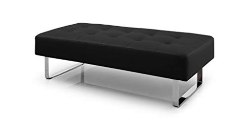 HomeRoots 52' X 24' X 16' Black Faux Leather Bench