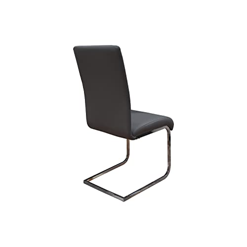 Best Master Furniture Mirage Faux Leather Parson Dining Chairs - Set Of 2, Gray