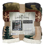 Carstens, Inc. Ultra Premium Super Soft Plush Sherpa Fleece Oversized Throw Blanket 54' X 68', Cascade Ridge