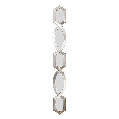Afd Home Diamond Stack Mirror, Wall Mirror Decor For Bedroom And Living Room, 6 Inches X 47 1/2 Inches, Silver