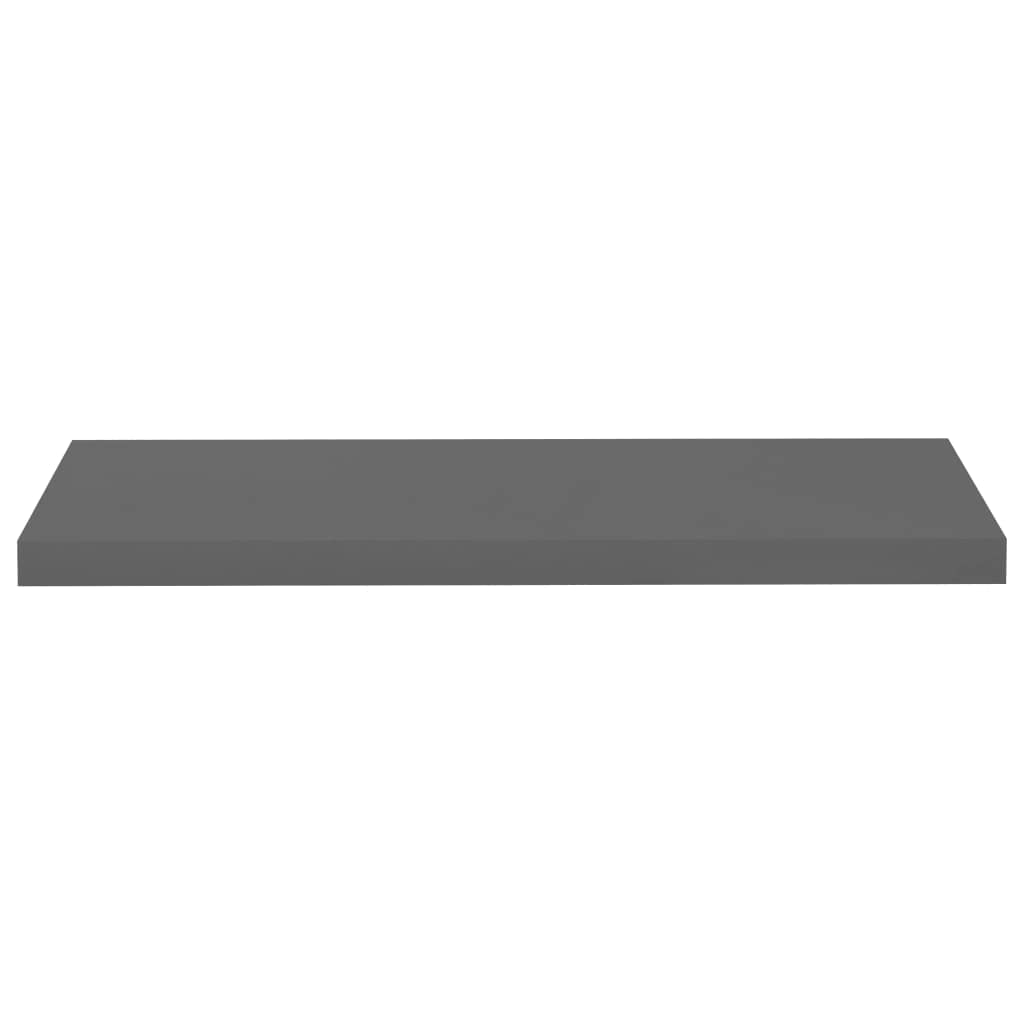 vidaXL High Gloss Gray Floating Shelf - 31.5&quot;x9.3&quot;x1.5&quot; - Honeycomb MDF & Metal Frame - Easy Assembly - Modern Wall Decor - Invisible Mounting System