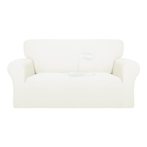 Purefit 100% Dual Waterproof Couch Cover Slipcovers For Couches And Sofas - Stretch Non Slip Fleece Sofa Covers Washable, Leakproof Furniture Protector For Kids, Pets, Dog (Loveseat, Beige)