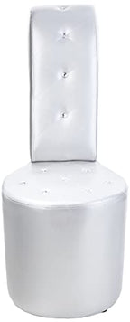 Best Master Furniture High Heel Faux Leather Shoe Chair With Crystal Studs, Silver