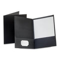 Twin-Pocket Linen Paper Portfolio, Black