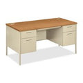 Hon Metro Classic Kneespace Credenzas-Kneespace Credenza, 60"X24"X29-1/2", Harvest/Putty