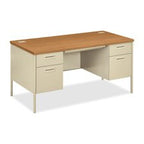 Hon Metro Classic Kneespace Credenzas-Kneespace Credenza, 60"X24"X29-1/2", Harvest/Putty