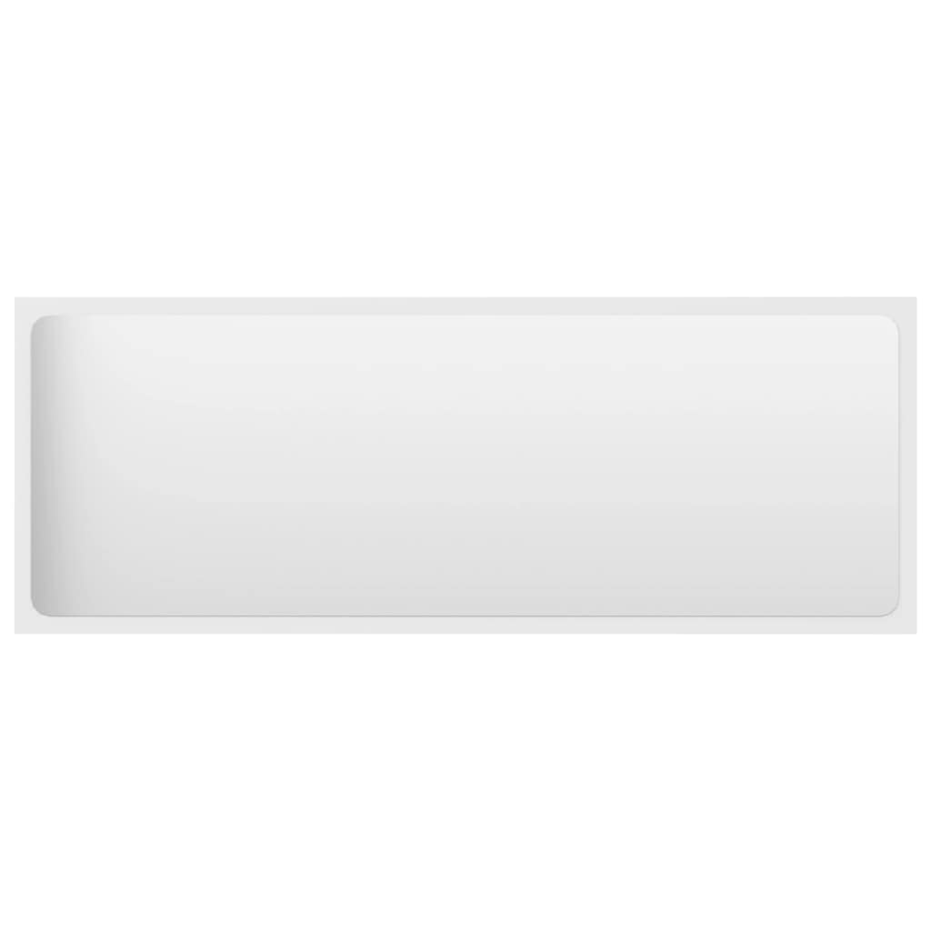 vidaXL Modern Bathroom Mirror/Engineered Wood Acrylic/Wall-Mountable Contemporary Design/White 39.4x0.6x14.6