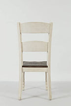 Jofran Madison County Reclaimed Solid Wood Farmhouse Ladderback Dining Chair (Set of 2), Vintage White, Dining Height
