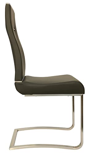 Neos Modern High Back Dining Chair, Set Of 2 (Dark Gray/Silver)