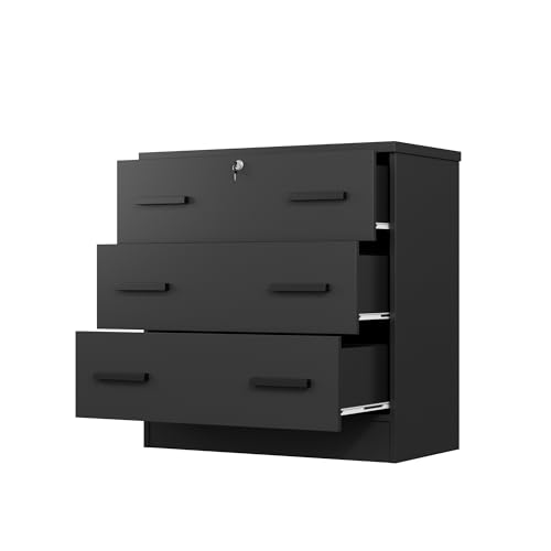 Woodpeckers Furniture And Mattress 3 Drawers Chest (Black)