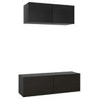 vidaXL TV Cabinet Set 2 Piece Home Living Room Furniture TV Stand HiFi Stereo Cabinet Media Unit Entertainment Center White Engineered Wood