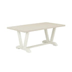 East West Furniture V027Ab202-5 5 Piece Dining Table Set Includes A Rectangle Kitchen Table With V-Legs And 4 Light Beige Linen Fabric Parson Dining Room Chairs, 40X72 Inch, Multi-Color