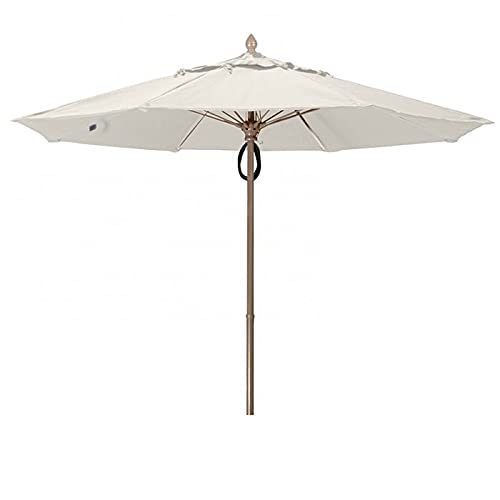 Fiberbuilt Home 7Mppcb-8605 7.5 Ft. Champagne Bronze Aluminum Pole Acrylic Market Push Up Umbrella, Natural White Canopy