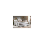 Acme Daybed & Roll-Out Bed (15" H) Twin Size Sofa Bed Living Room Guest Bed Bedroom Box Spring Not Required, Shelter Style Day Bed Armrest, Slat Included (12+12+12), Easy Assembly, White Finish