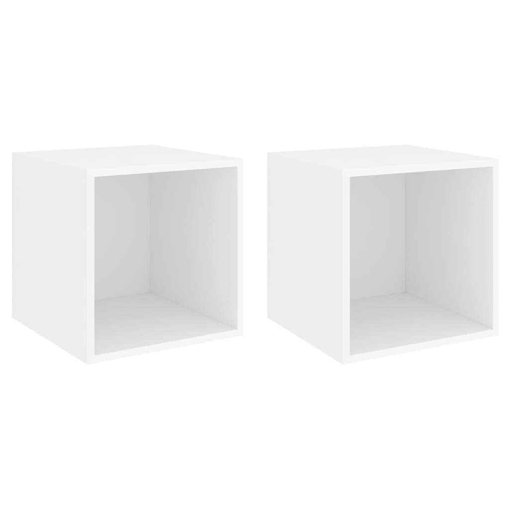 vidaXL Wall Cabinets 2 pcs White 14.6&quot;x14.6&quot;x14.6&quot; Chipboard