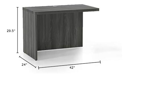 Safco Mayline AR4224LGS Aberdeen Return 42"W x 24"D for use with Credenza, Desk or Extended Corner Desk, sold separately, Gray Steel Tf