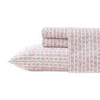 Laura Ashley - Queen Sheet Set, Super Soft Cotton Sateen Bedding Set With Matching Shams, Oeko-Tex Certified (Marta Stripe Pink,