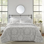 Laura Ashley Quilt Set Cotton Reversible Bedding With Matching Shams, Lightweight Home Decor Ideal For All Seasons, Queen, Venet