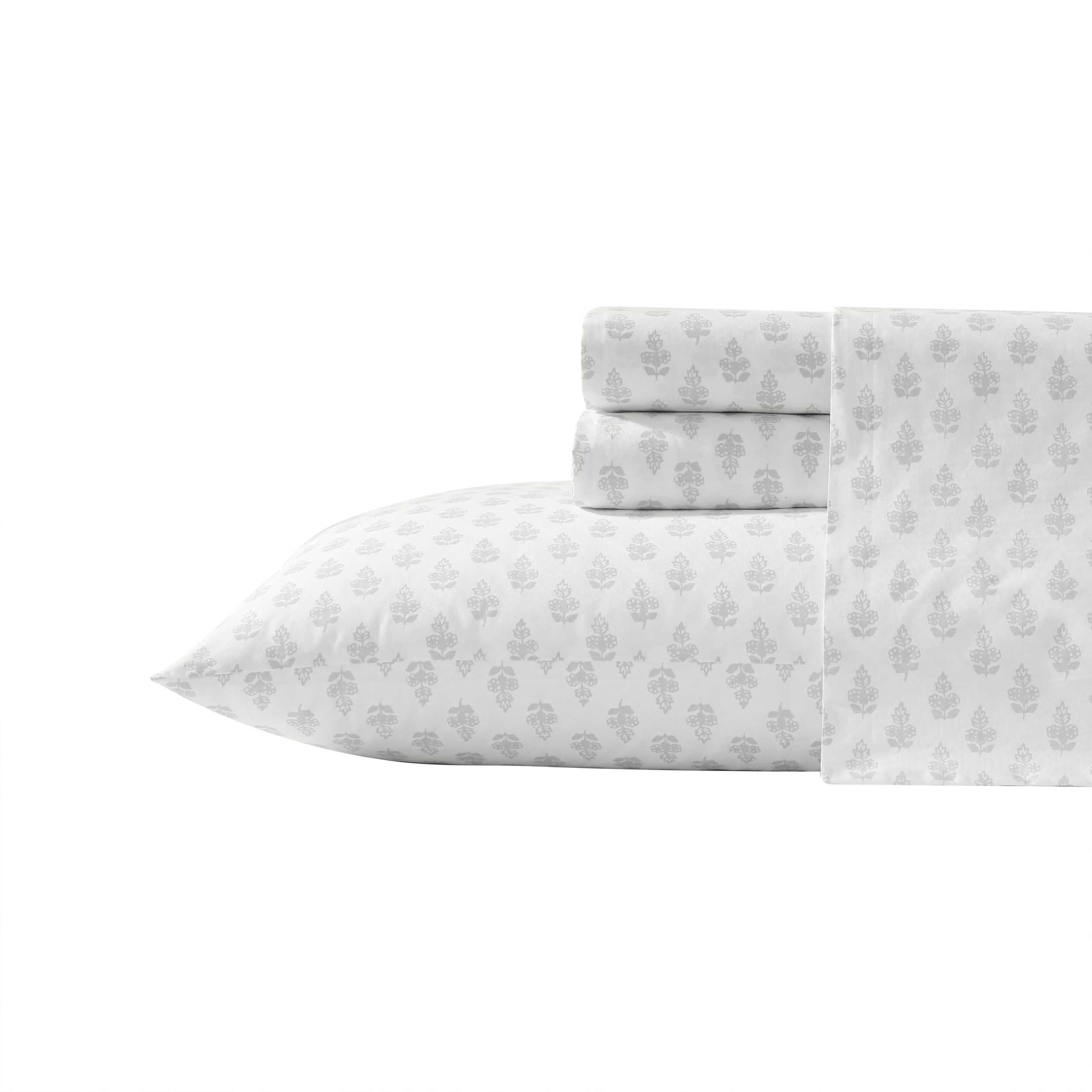 Laura Ashley - King Sheets, Lightweight & Breathable Cotton Percale Bedding Set With Matching Sham(S), Oeko-Tex Certified (Franc