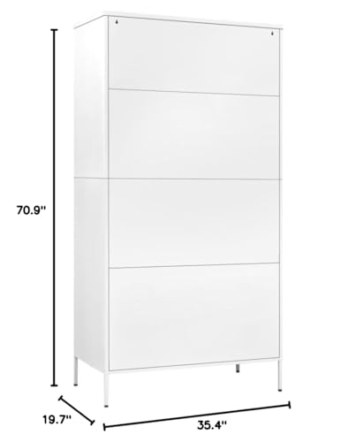 vidaXL Wardrobe White 35.4&quot;x19.7&quot;x70.9&quot; Steel