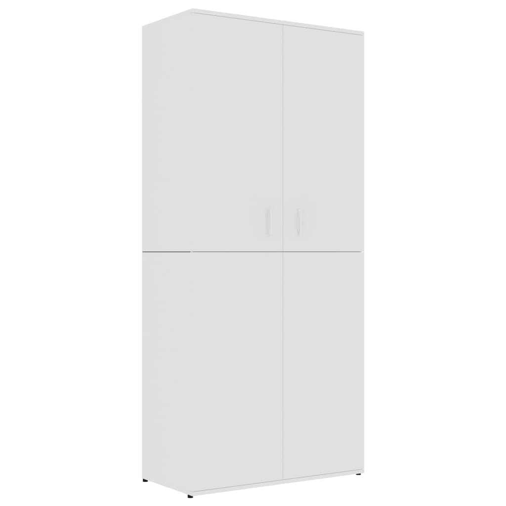 vidaXL Shoe Cabinet, 4-Tier Shoe Organizer with Doors, Hall Cabinet, Hidden Shoe Storage for Entryway Closet Bedroom, White Engineered Wood