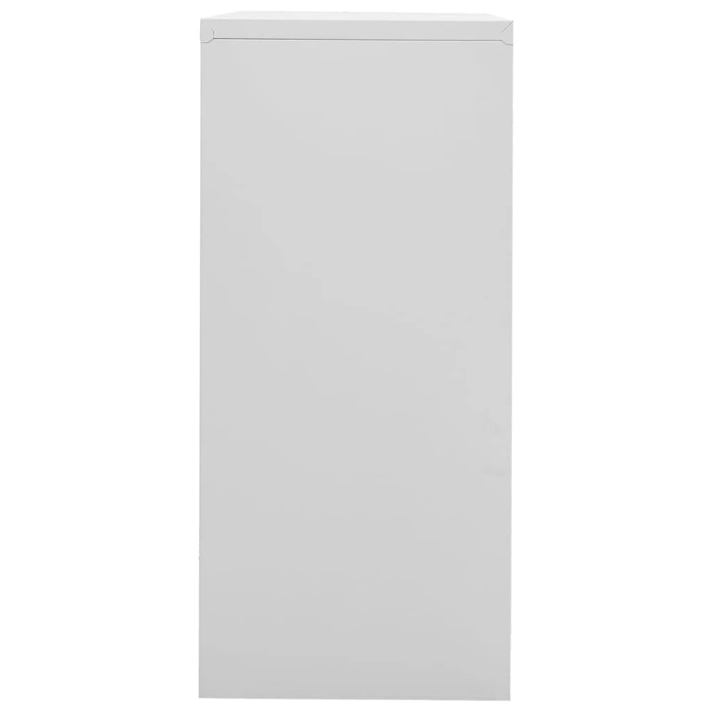 vidaXL Light Gray Filing Cabinet – Durable Steel Construction, Modern Design, Ample Storage 3-Drawers, Lock for Security, Fully Extendable Drawers, Compatible with A4/Legal/Letter Size Files, 35.4...
