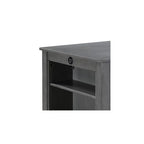 LILOLA LIVING Graham Gray Finish Small Space Counter Height Dining Table with USB Charging Ports and Shelves