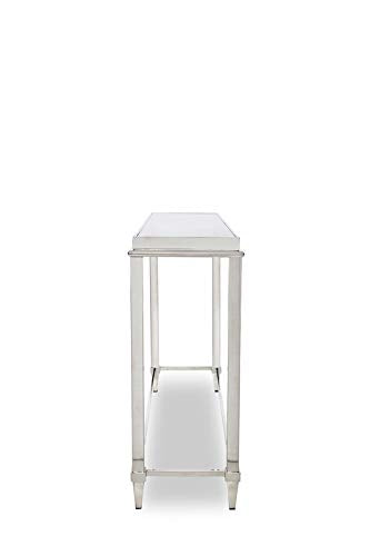 HomeRoots Furniture Modern Glass & Stainless Steel Console Table - Thumbnail 4