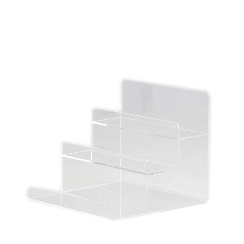 Acrylic Wallet Display Stand Holder Acrylic Jewelry Display Riser Shelf Showcase Fixtures (3-Tier)