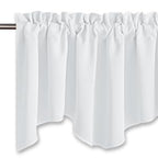 Nicetown Bathroom Valances For Small Windows, Rod Pocket Elegant 52 Inches By 18 Inches Scalloped Valance Curtain Panel For Livi