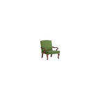 Comfort Pointe Derby Green Jacquard Fabric Solid Wood Gooseneck Arm Chair
