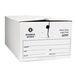 Business Source File Storage Box - Stackable - Medium Duty - External Dimensions: 15' Width X 24' Depth X 10' Height - White