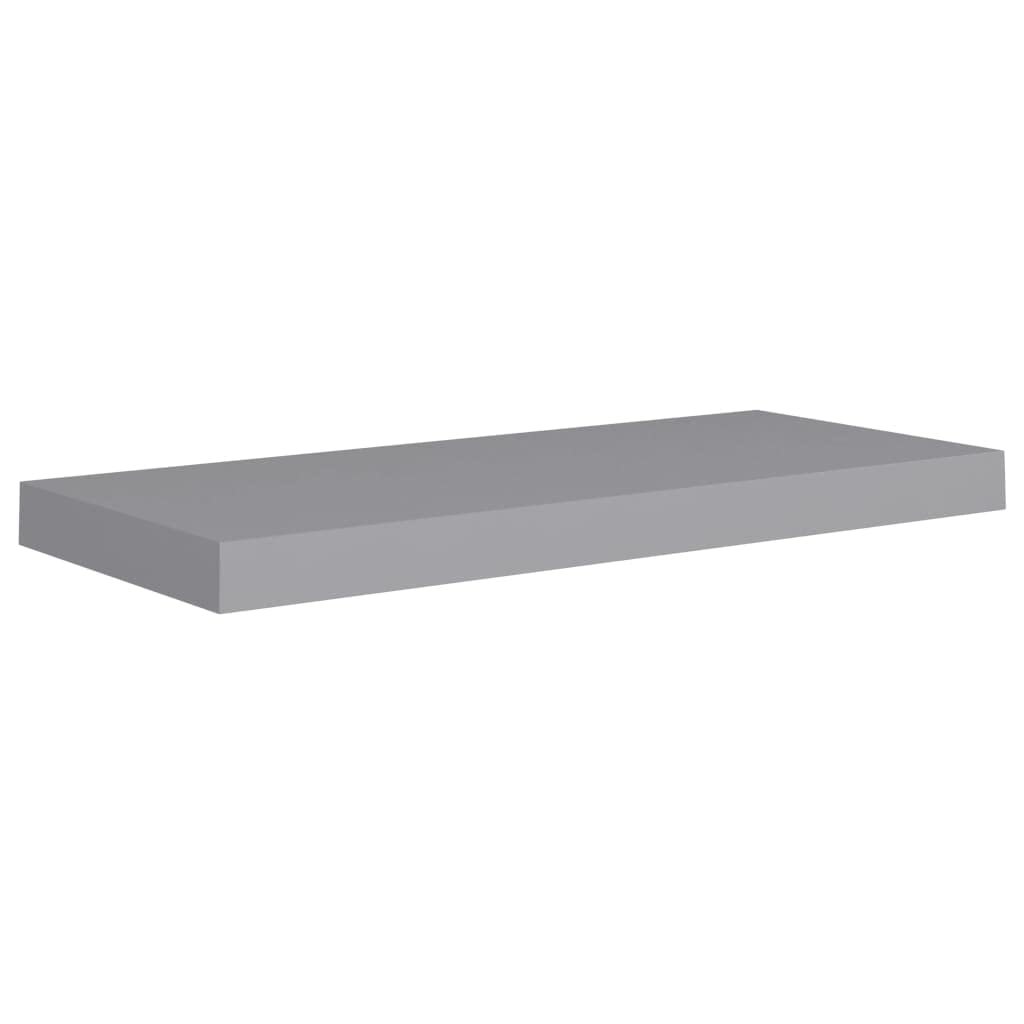 vidaXL Floating Wall Shelves, Set of 2, Gray, 23.6&quot;x9.3&quot;x1.5&quot;, Stylish Honeycomb MDF and Metal Frame, Easy to Install, Suitable for Books, Collectibles, Decorations