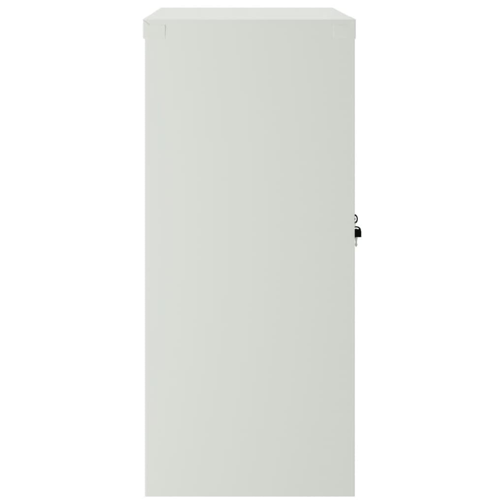 vidaXL Office Cabinet – Gray Steel Material – 2 Door Design with Adjustable Shelves – Ideal for Office, Living Room, Bedroom Storage