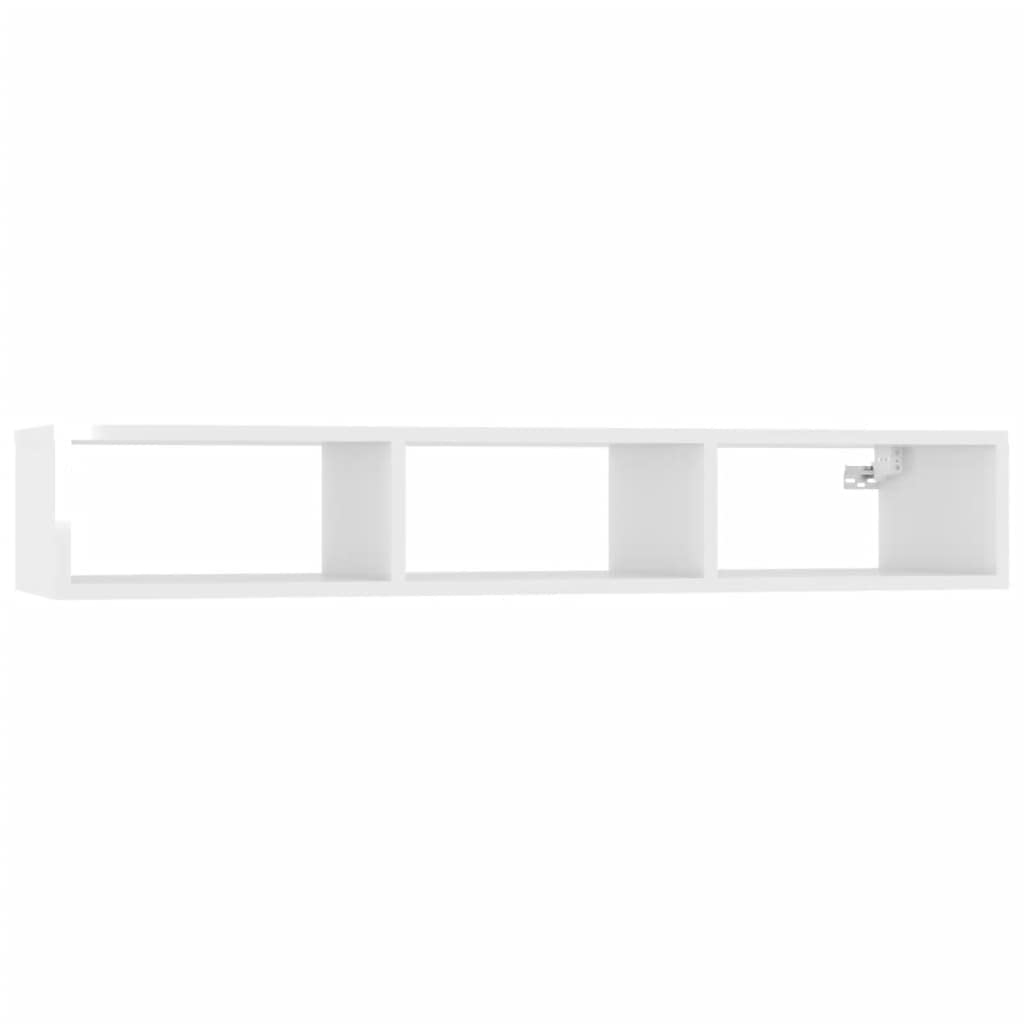 806253 vidaXL Wall Shelf High Gloss White 40.2&quot;x12&quot;x7&quot; Chipboard