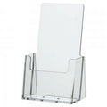 Younisale 4' Wide Tri-Fold Booklet / Brochure / Sign / Menu Holder, Counter Top, Table Top Organizer (Pack Of 1, Clear/Transpar