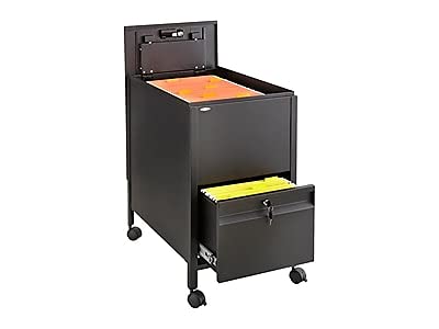 Safco Products Locking Mobile Tub File With Drawer, Letter Size, Black