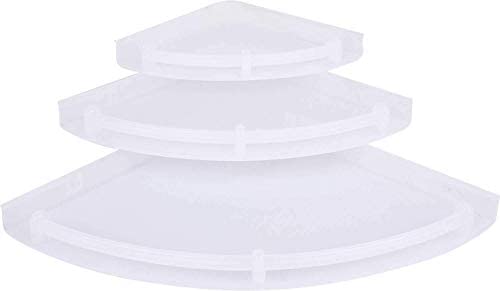 RSC Bathroom Corner Plastic Shelf Shelves for Home Decor (Set of 3 Pcs, White)