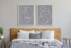 Sylvie Gray Going in Circles Framed Canvas Set by Teju Reval of SnazzyHues