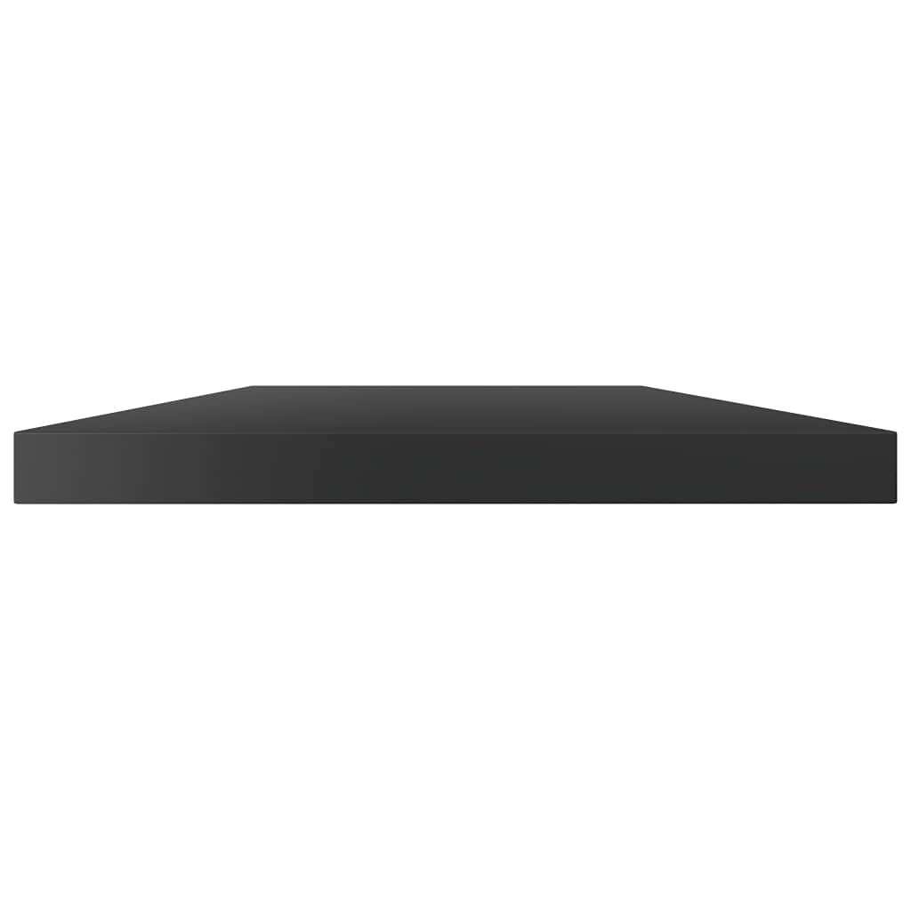 vidaXL Set of 4 High Gloss Black Bookshelf Board - Modern Style 39.4&quot;x7.9&quot;x0.6&quot; Engineered Wood Furnishing Accessory