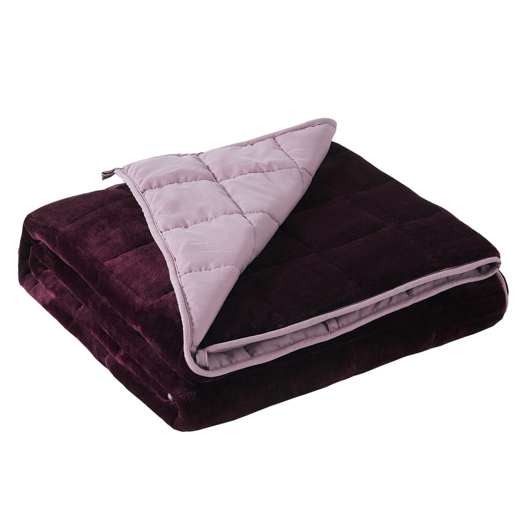 Satwip Pink Weighted Blanket 15 Pounds, Fuzzy Warm Flannel Throw Blanket With Soft Breathable Sanded, 48 X 72 Inches, Red Pink
