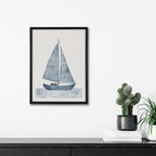 Gallery Nautical Blue Sailboat Print by The Creative Bunch Studio