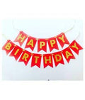 Satya Vipal Happy Birthday Banner Bunting Flag for Birthday Party Decoration (Red) Made in India