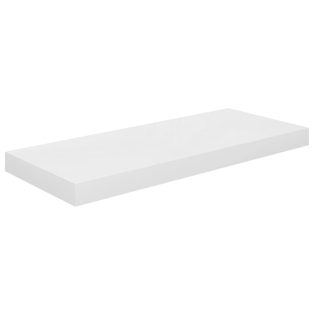 vidaXL Floating Wall Shelves 2 pcs – Contemporary High Gloss White Honeycomb MDF Metal Frame Display Shelf – Sleek Design Invisible Mounting System – 23.6&quot; x 9.3&quot; x 1.5&quot;