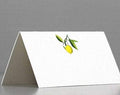 Nancy Nikko Place Cards with Lemon on Branch for Weddings, Showers, and Dinner Parties. Table Tent Style, Scored for Easy Foldin