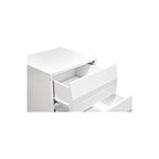 Best Master Spain 2-Drawer Poplar Wood Bedroom Nightstand In White/Silver Base