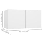 vidaXL TV Cabinet Set 2 Piece Home Living Room Furniture TV Stand HiFi Stereo Cabinet Media Unit Entertainment Center White Engineered Wood